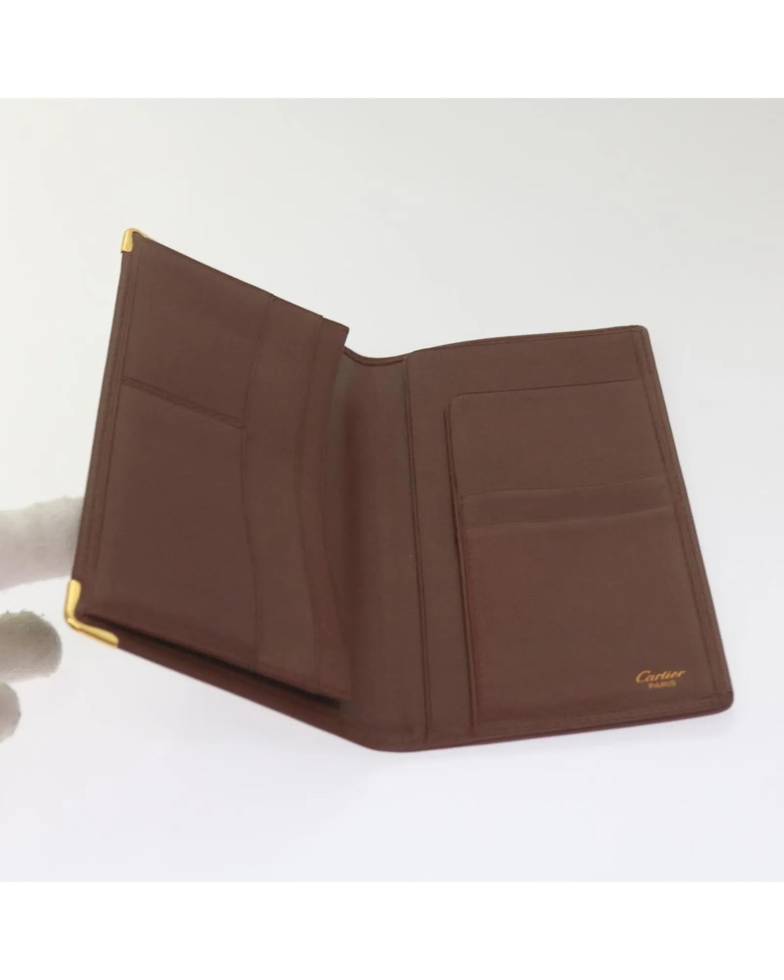 Authentic Leather Long Wallet in Wine Red by Cartier