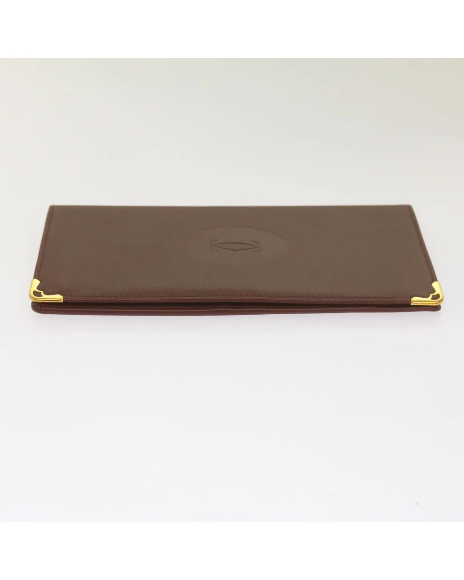 Authentic Leather Long Wallet in Wine Red by Cartier