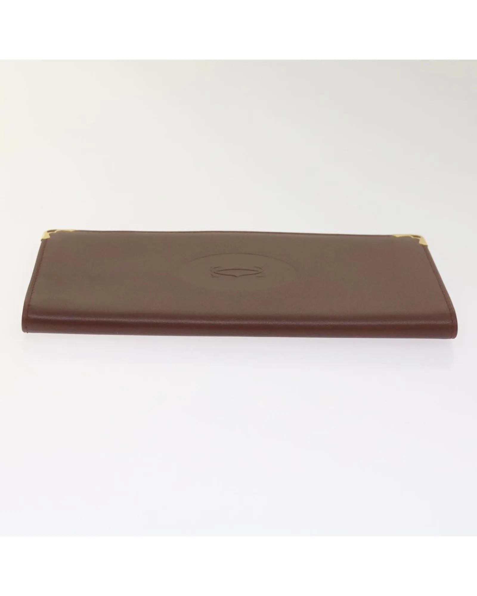 Authentic Leather Long Wallet in Wine Red by Cartier