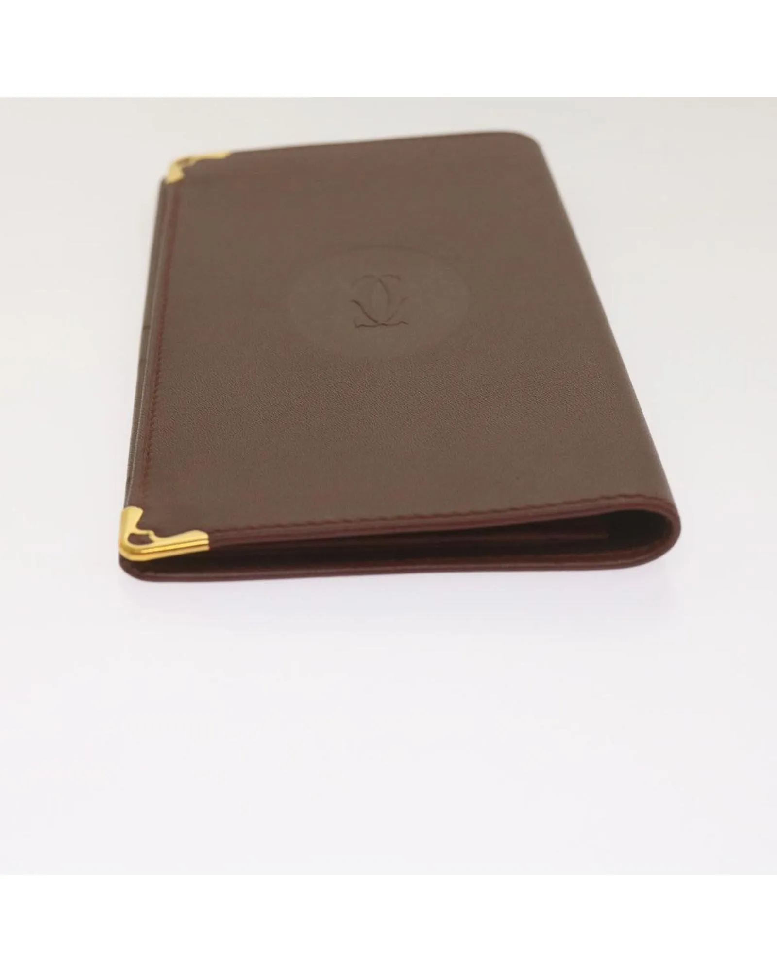 Authentic Leather Long Wallet in Wine Red by Cartier