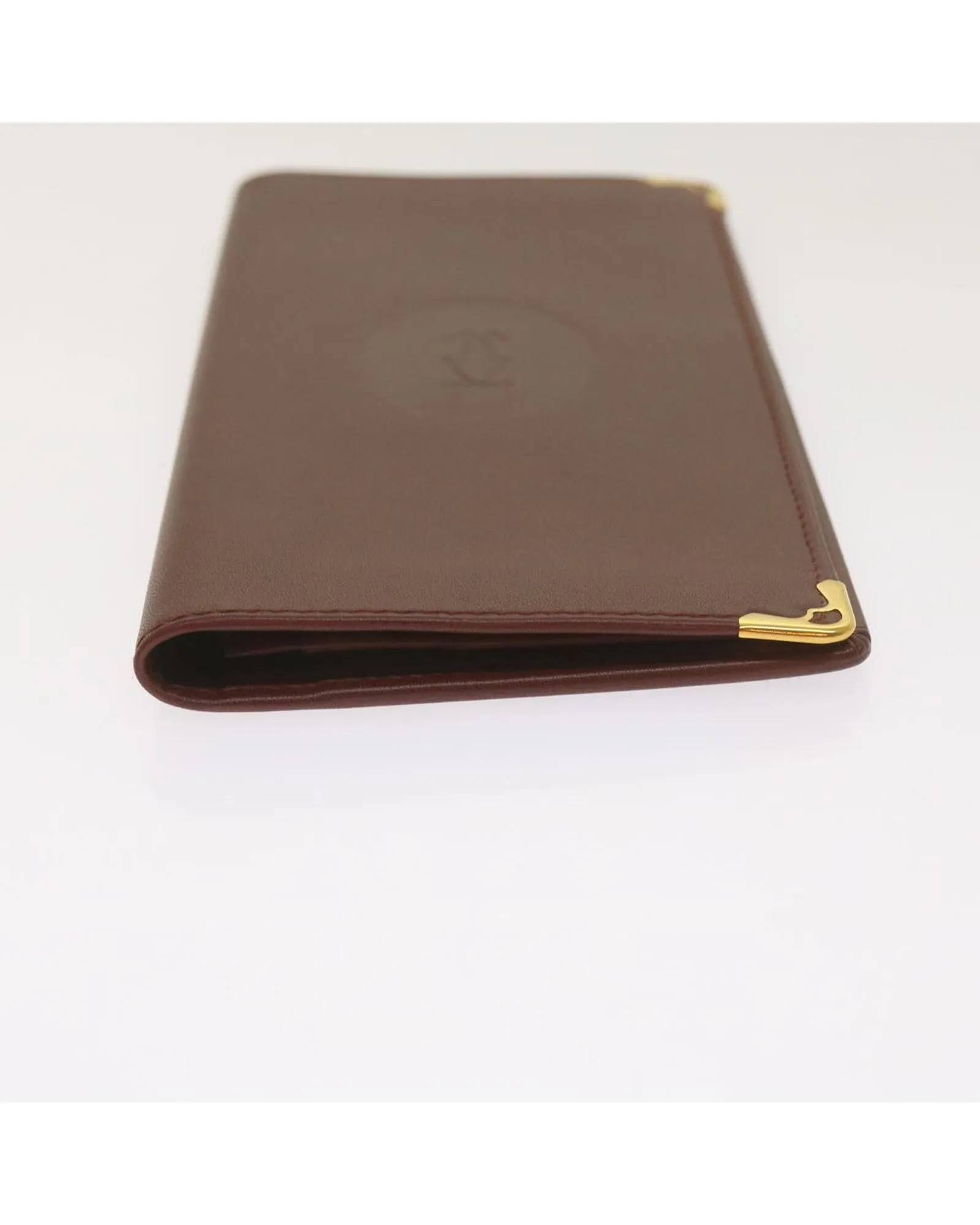 Authentic Leather Long Wallet in Wine Red by Cartier