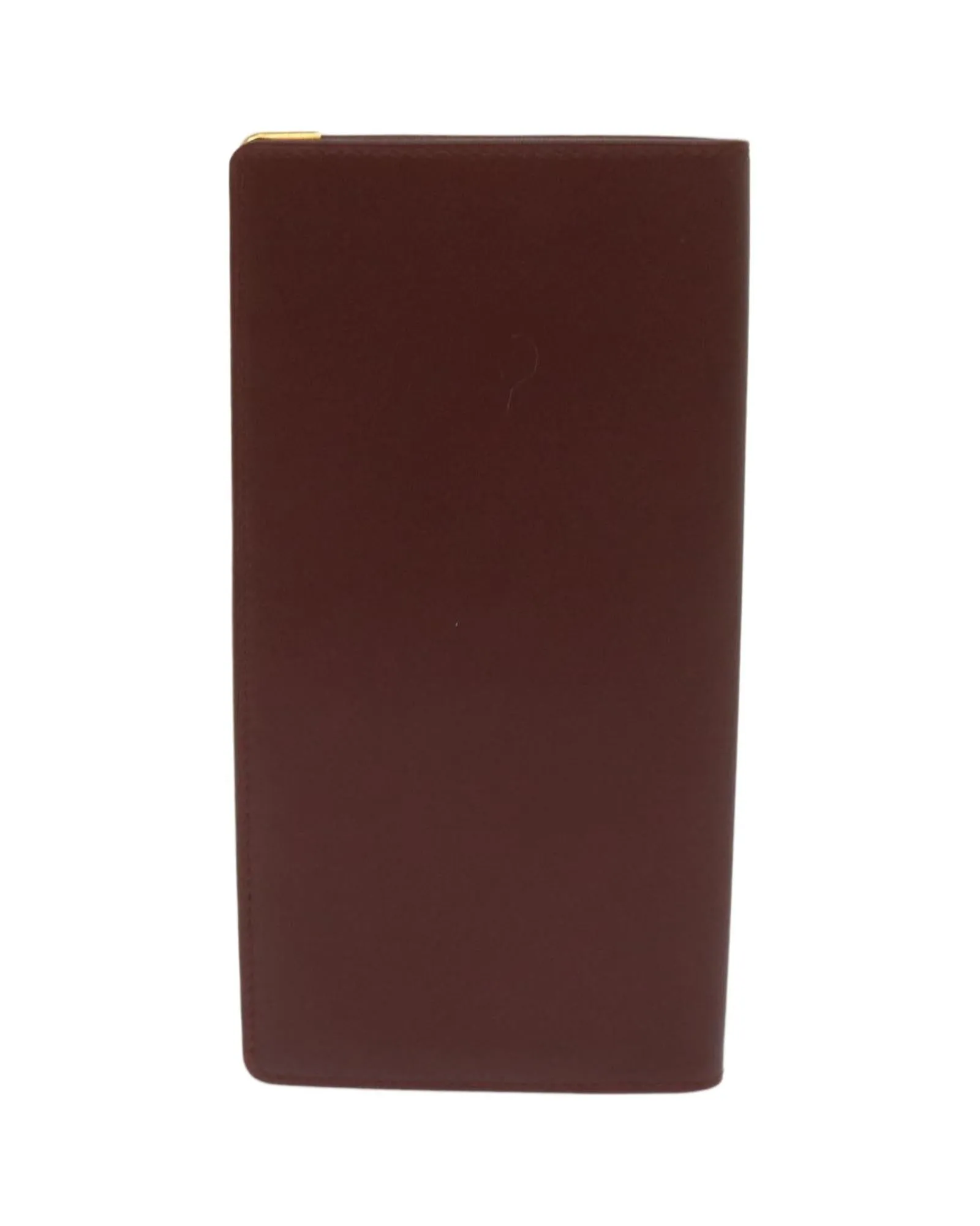 Authentic Leather Long Wallet in Wine Red by Cartier