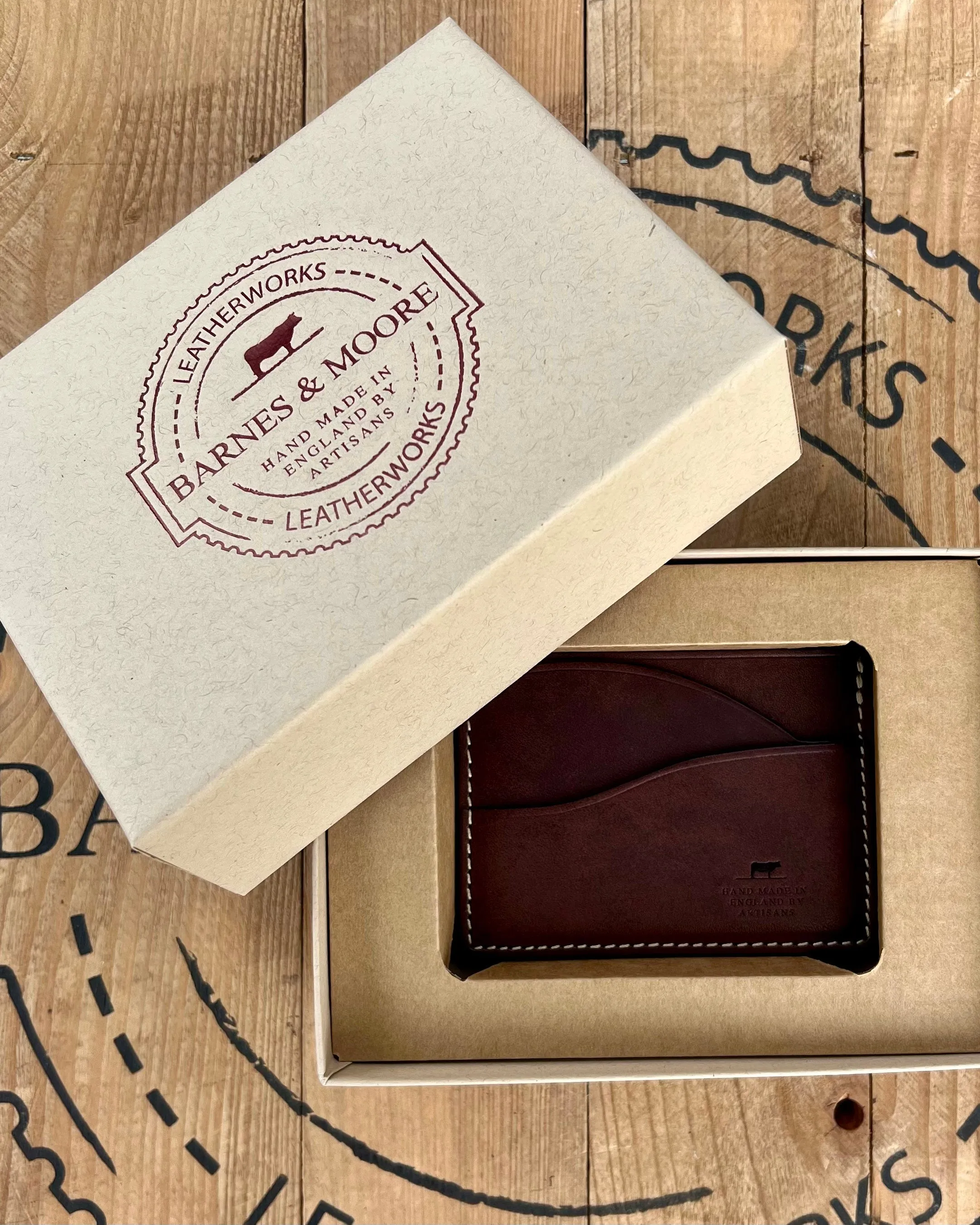 Barnes and Moore Drayman Leather Cardholder - Deep Honey