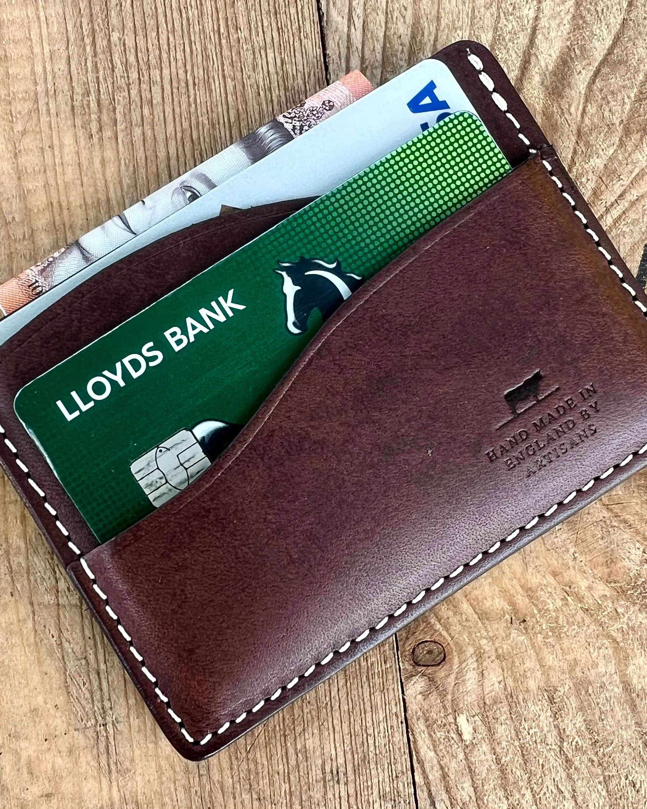 Barnes and Moore Drayman Leather Cardholder - Deep Honey