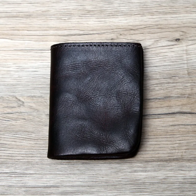 Retro Handmade Leather Coin Card Holder Wallet