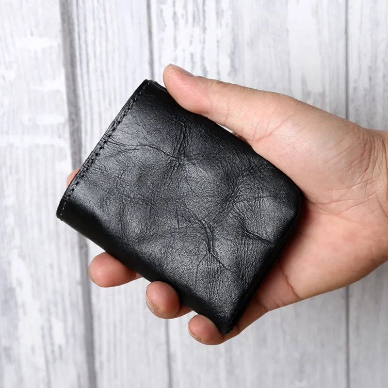 Retro Handmade Leather Coin Card Holder Wallet