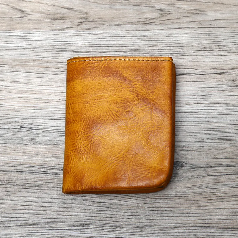 Retro Handmade Leather Coin Card Holder Wallet