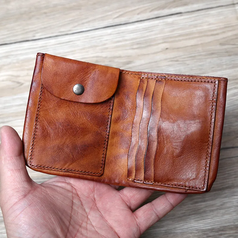 Retro Handmade Leather Coin Card Holder Wallet