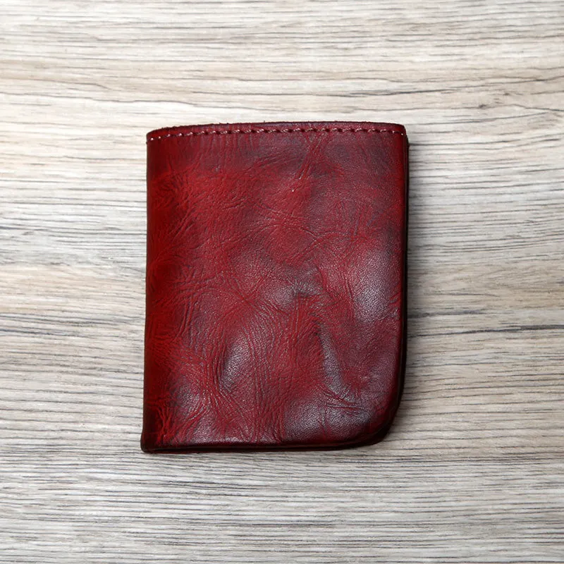 Retro Handmade Leather Coin Card Holder Wallet