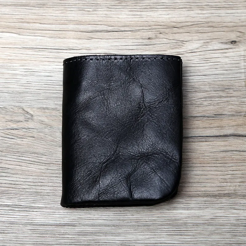 Retro Handmade Leather Coin Card Holder Wallet