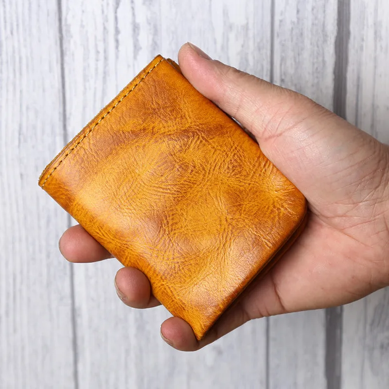 Retro Handmade Leather Coin Card Holder Wallet