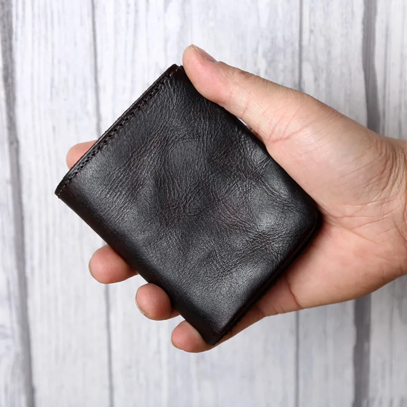 Retro Handmade Leather Coin Card Holder Wallet
