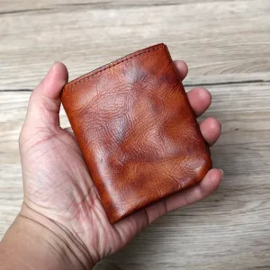 Retro Handmade Leather Coin Card Holder Wallet