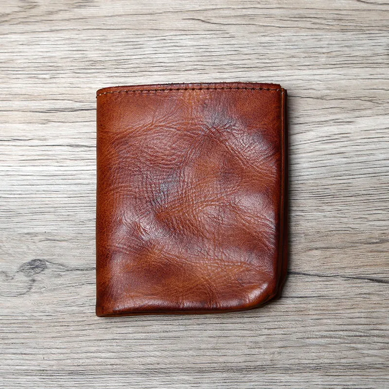 Retro Handmade Leather Coin Card Holder Wallet
